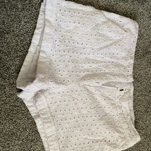 White Cutout Shorts